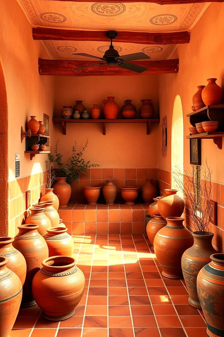 Terracotta Accent Details - 24 Spanish Style Living Room Ideas