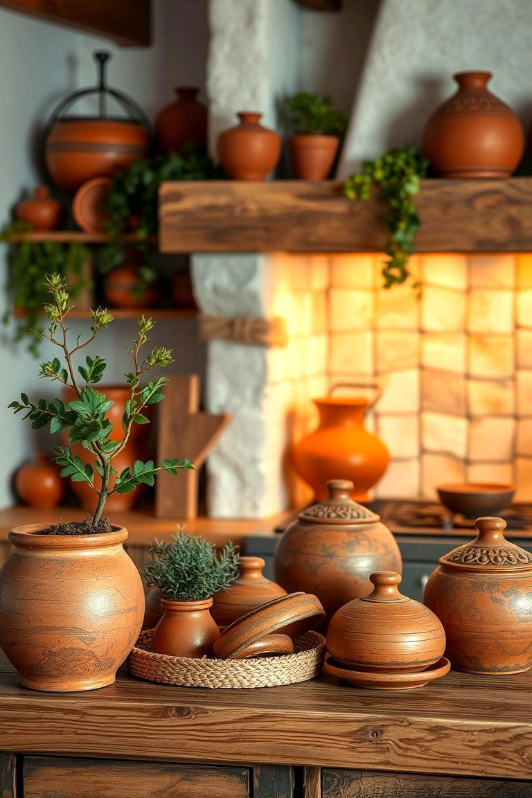 Terracotta Pot Decor - 24 Earthy Kitchen Ideas