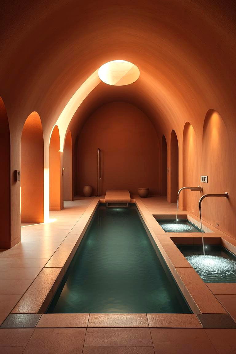 Terracotta Spa Escape - 24 Terracotta Bathroom Ideas