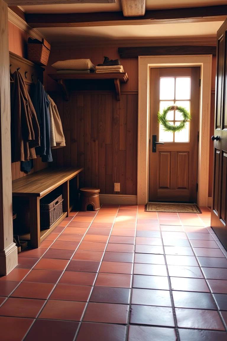 Terracotta Tiles for a Warm Rustic Charm - 24 Mudroom Tile Floor Ideas