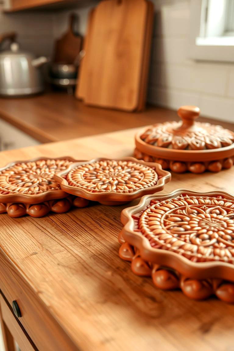 Terracotta Trivets for Protecting Surfaces - 24 terracotta home decor ideas