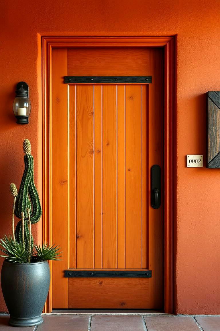 Terracotta Urban Twist - 24 Cedar Front Door Colors Ideas