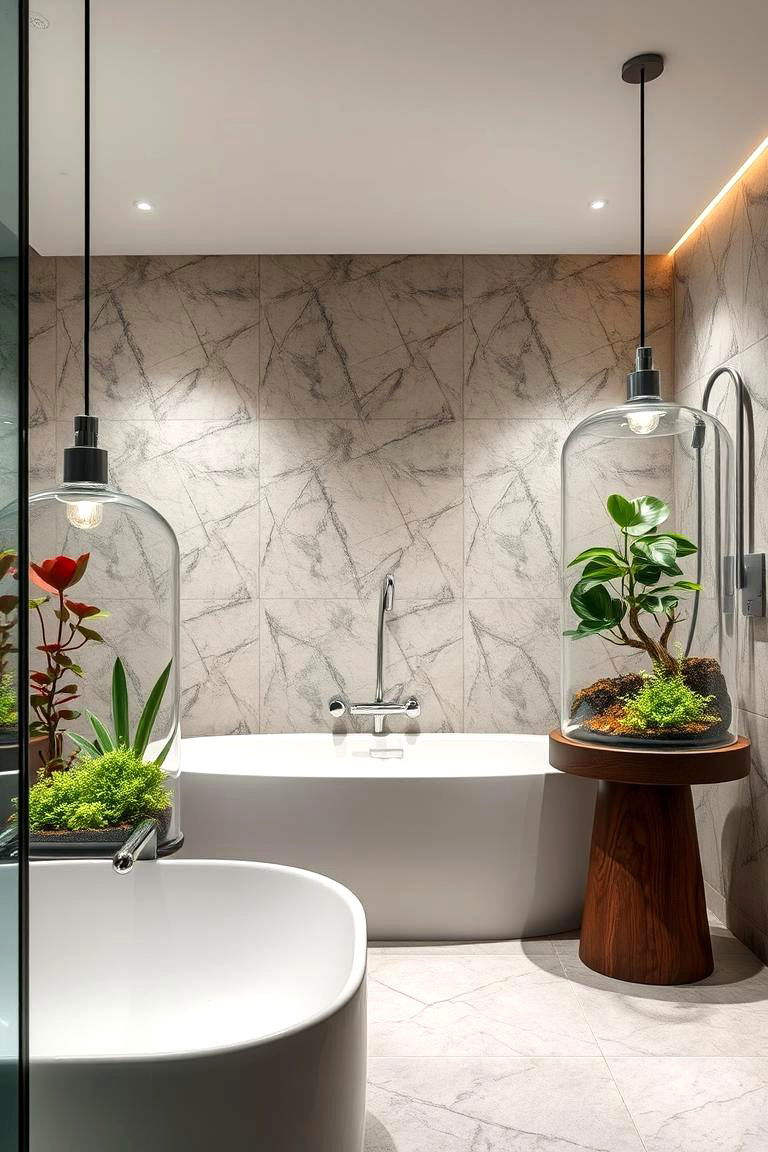 Terrarium Decor Accents - 24 Greenhouse Bathroom Ideas