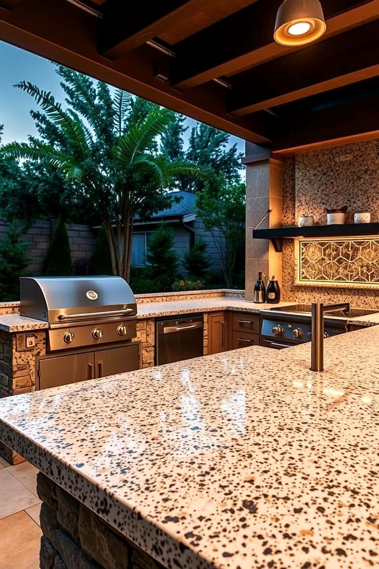 Terrazzo Countertops - 24 Types of Outdoor Kitchen Countertops