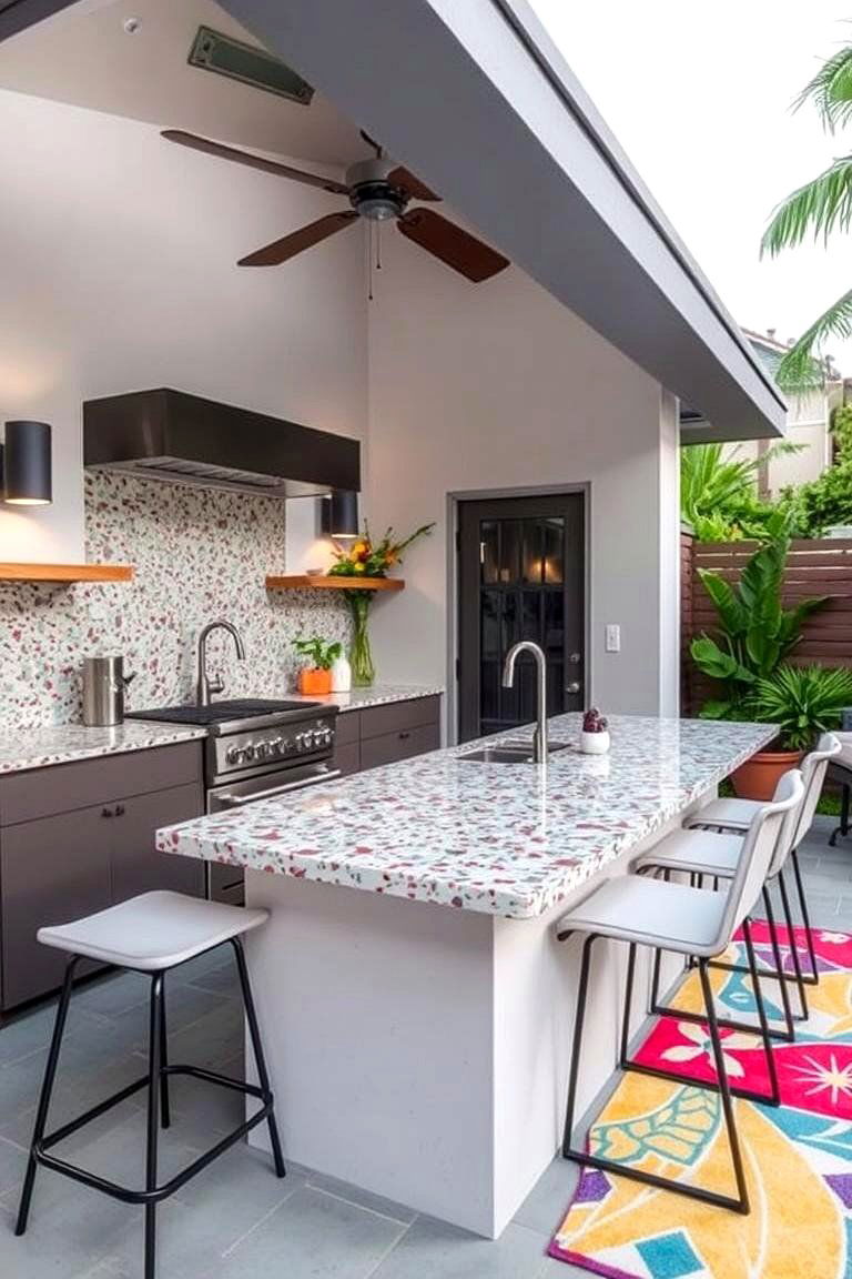Terrazzo Countertops - 24 Outdoor Kitchen Countertop Ideas