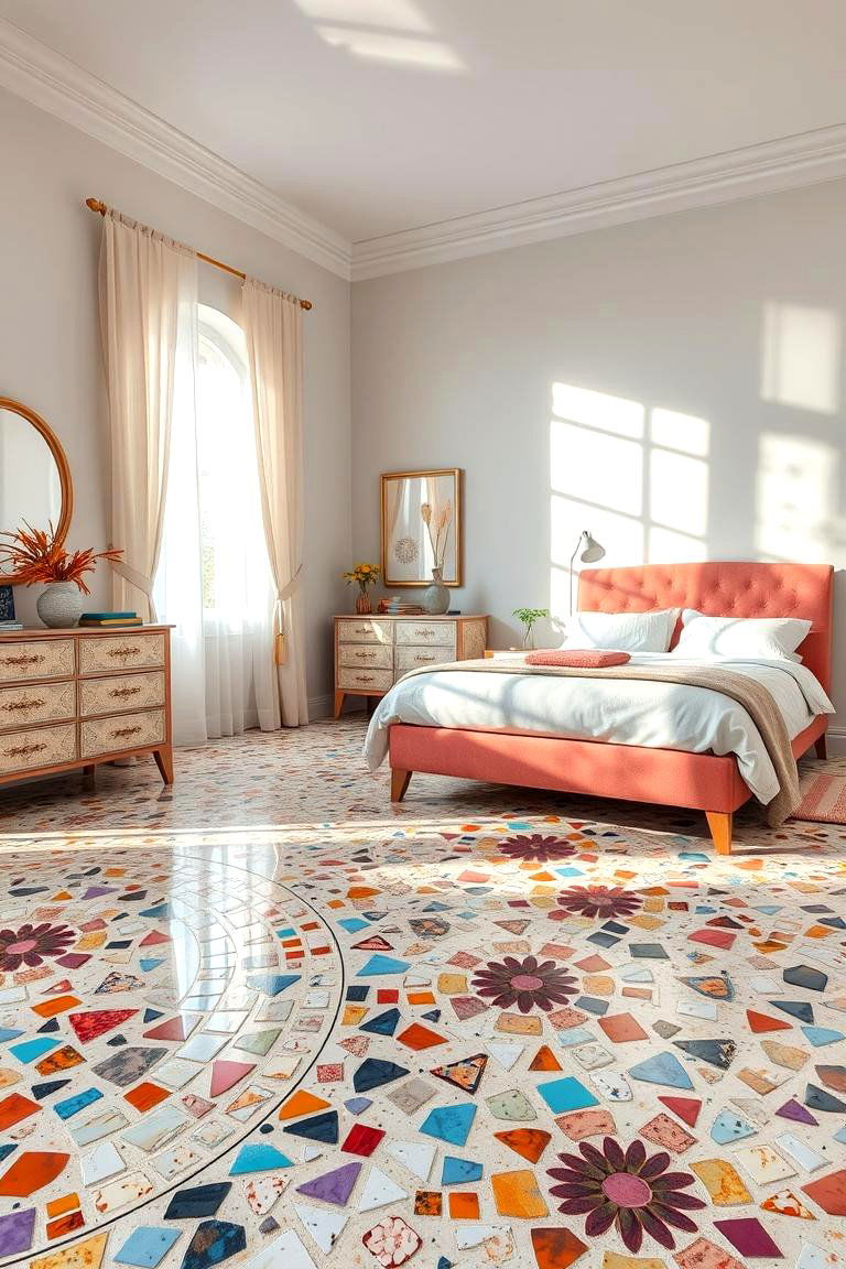 Terrazzo Flooring Artistic Appeal - 24 Bedroom Flooring Ideas