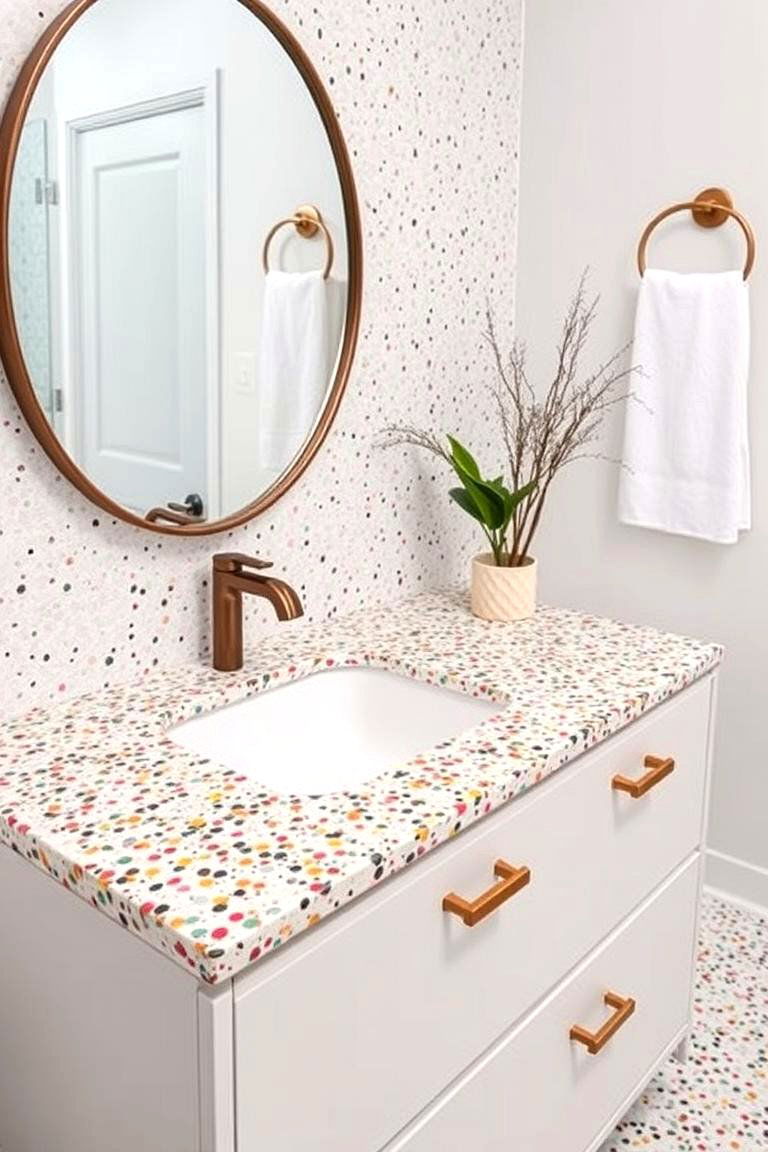 Terrazzo Texture - 24 Bathroom Countertop Ideas