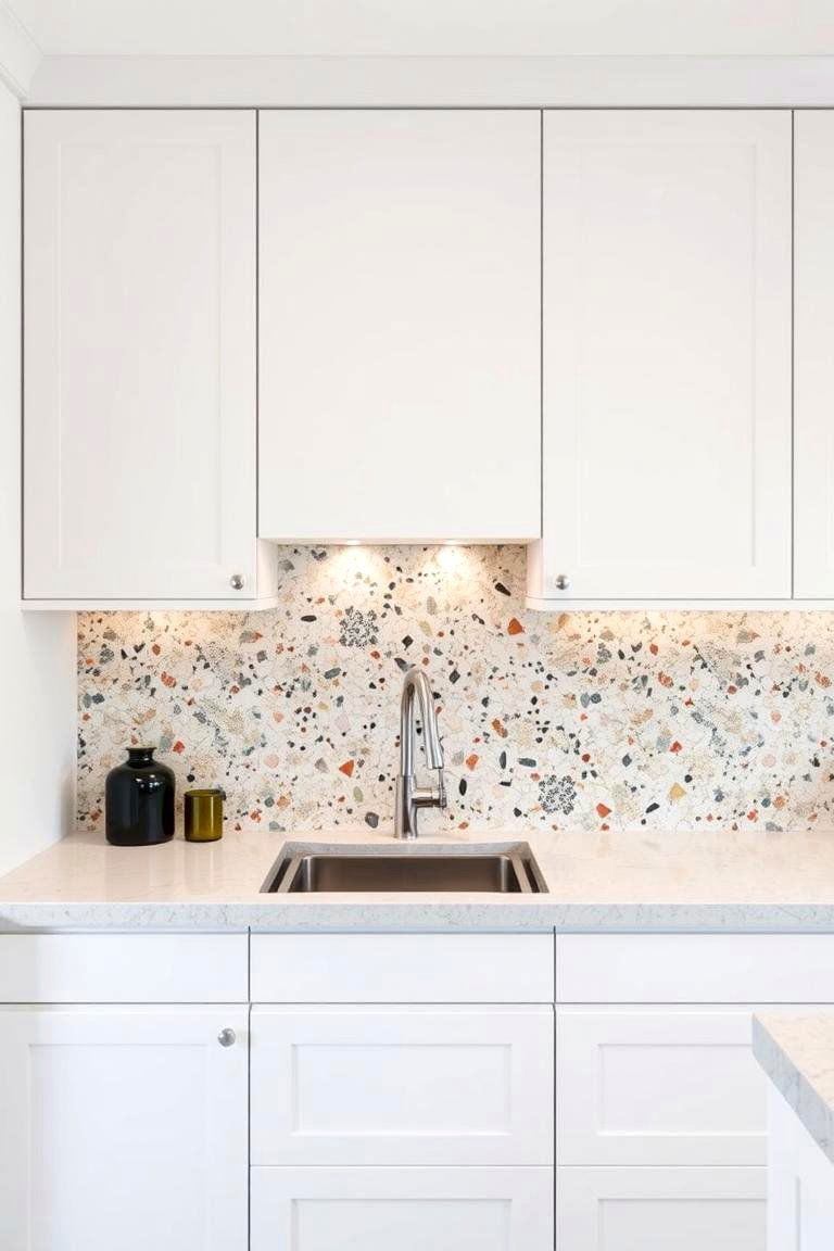 Terrazzo Tile Splashback for a Trendy Look - 24 Kitchen Splashback Ideas