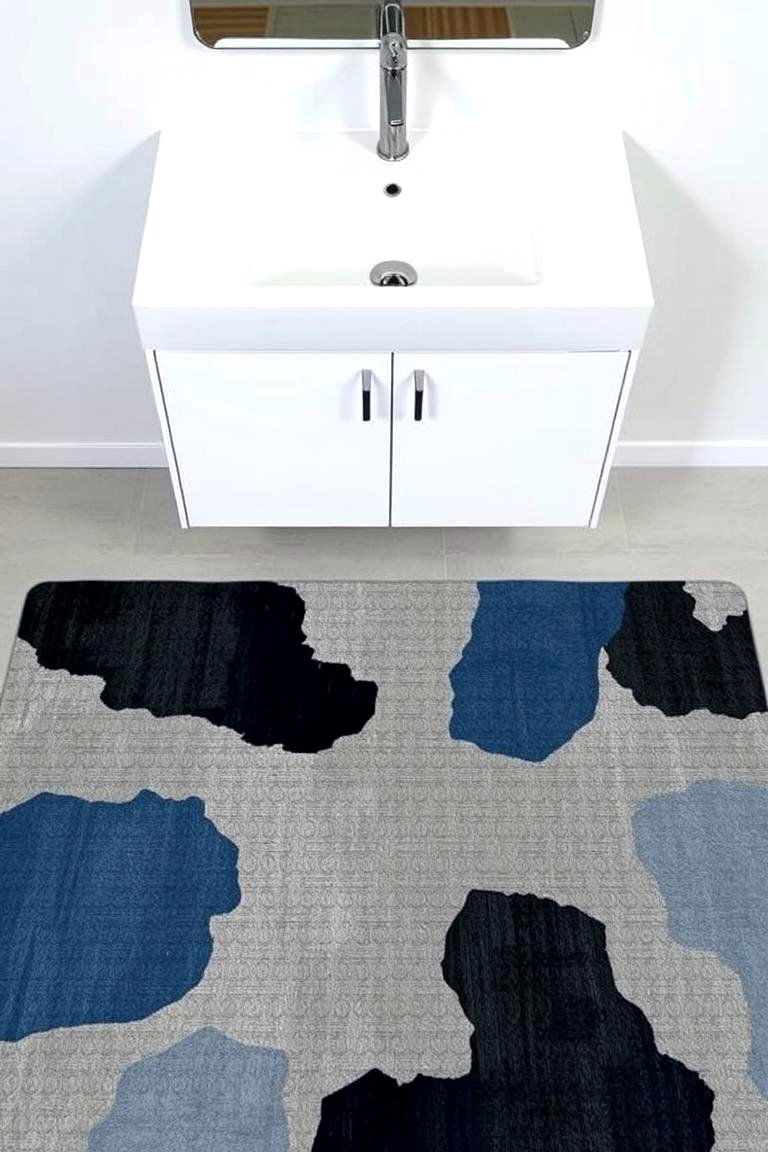 Textile Printed Rugs for a Designer Feel - 24 Bathroom Rug Ideas