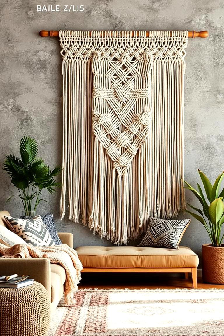 Textile Wall Hangings - 24 living room wall decor ideas