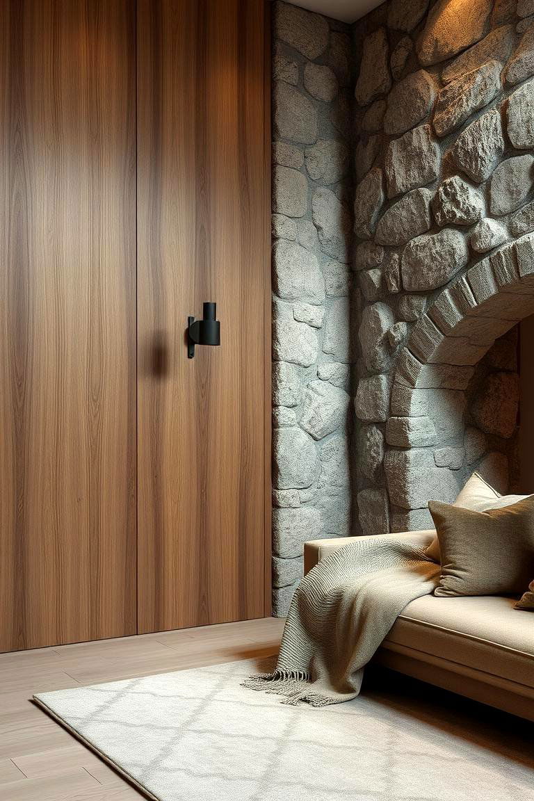 Textural Contrast Elegance - 24 Japandi Bedroom Design Ideas