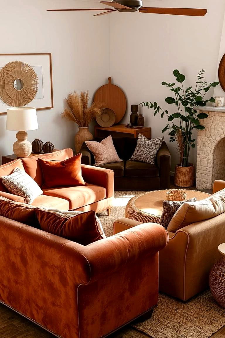 Textural Contrast - 24 Mismatched Sofas in Living Room Ideas