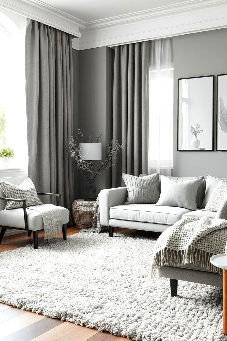 Textural Harmony - 24 Grey and White Living Room Ideas