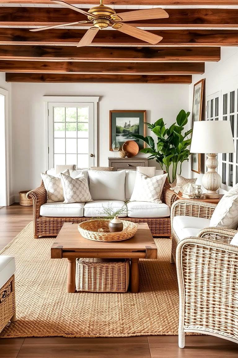 Textural Layering - 24 Beach House Living Room Ideas