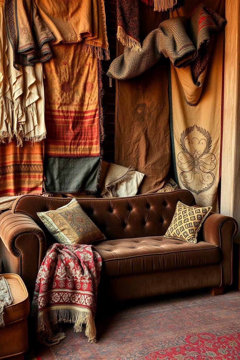 Textural Play and Layering - 24 Dark Brown Couch Living Room Ideas