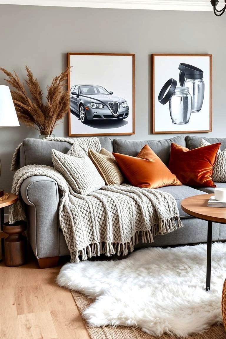 Textural Richness - 24 Grey Couch Living Room Ideas