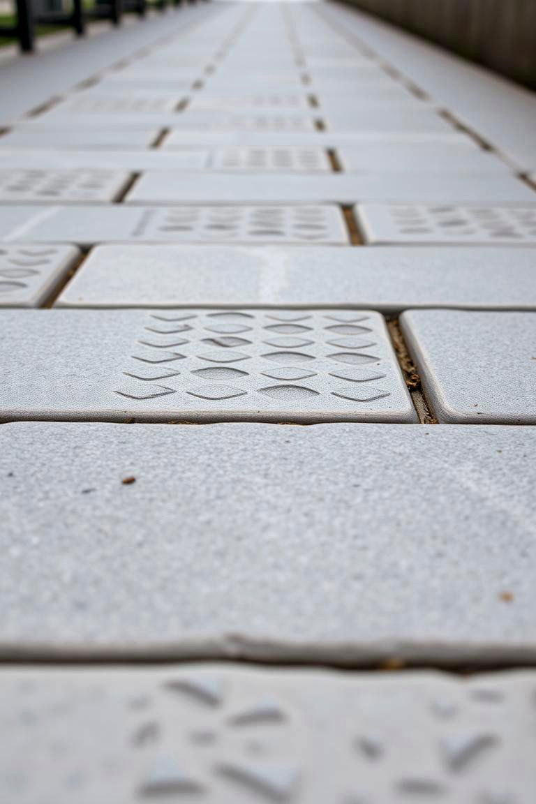 Textured 3D Effects - 24 Concrete Paver Walkway Ideas
