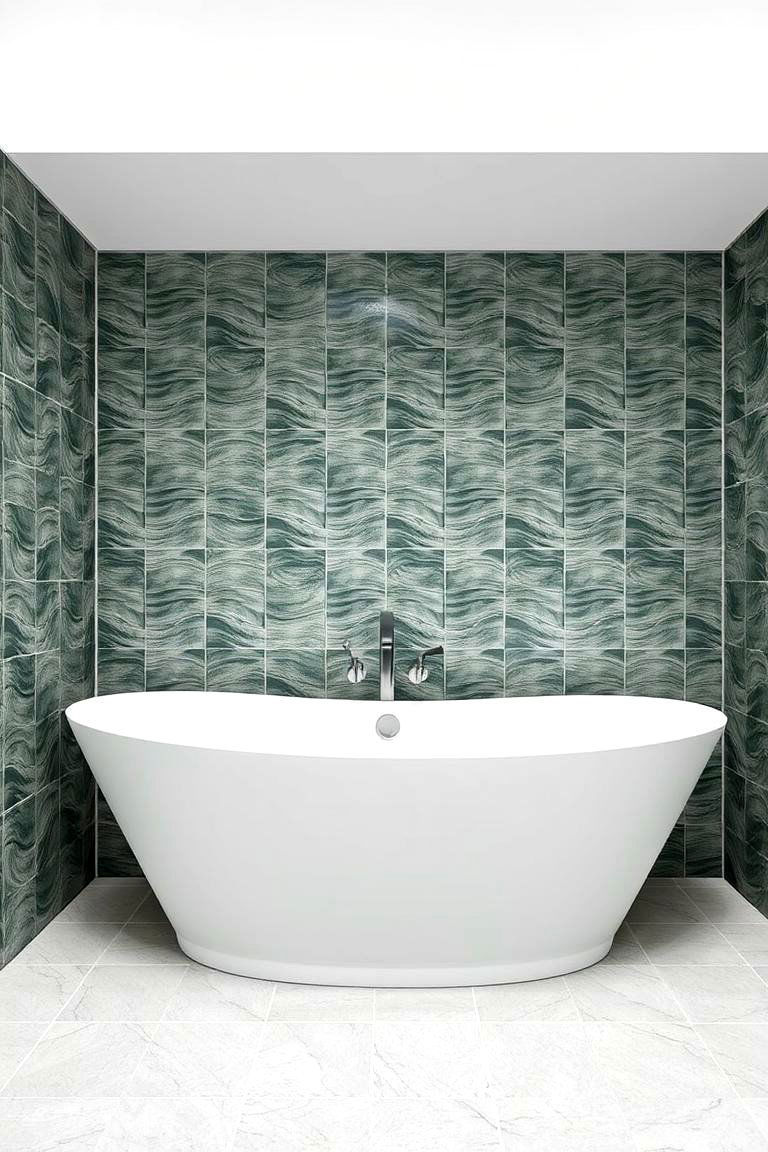 Textured 3D Tile Surround - 24 Bathtub Surround Ideas