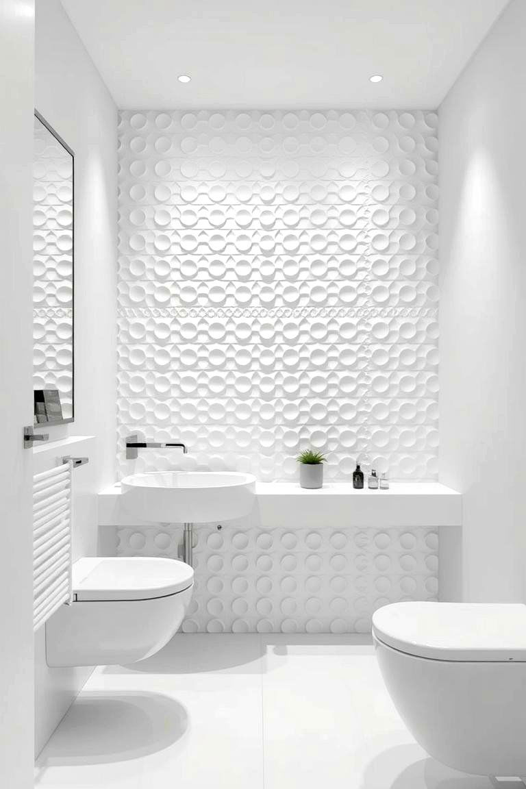 Textured 3D Wall Panels for Visual Interest - 24 Bathroom Wall Paneling Ideas