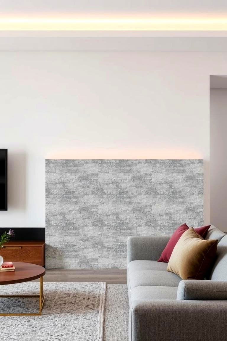 Textured Accent Half Wall - 24 Half Wall Ideas