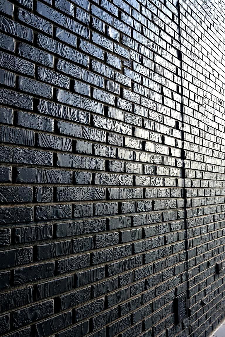 Textured Black Brick with Intricate Patterns - 24 Black Brick House Exteriors