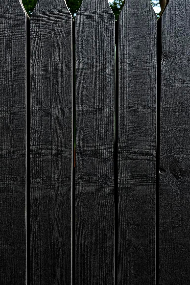 Textured Black Wood Fence - 24 Black Fence Ideas