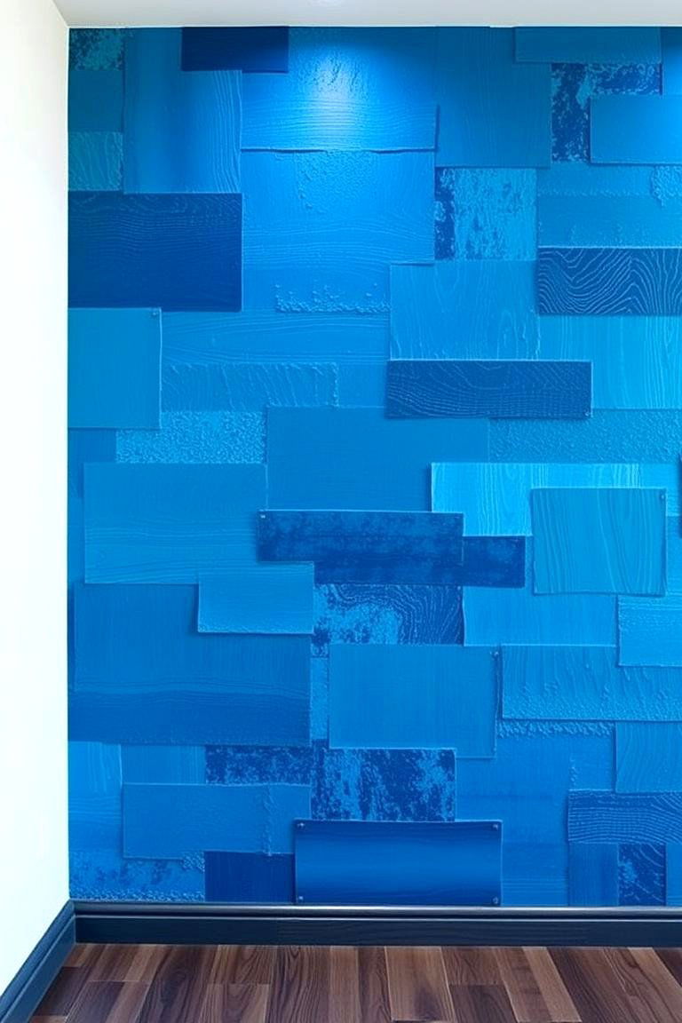 Textured Blue Layers - 24 Blue Accent Wall Ideas