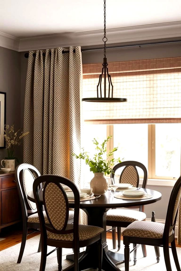 Textured Boucle Draperies - 24 Dining Room Curtain Ideas