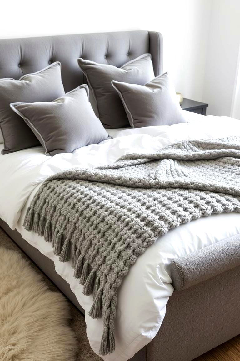 Textured Comfort - 24 Grey and White Bedroom Ideas