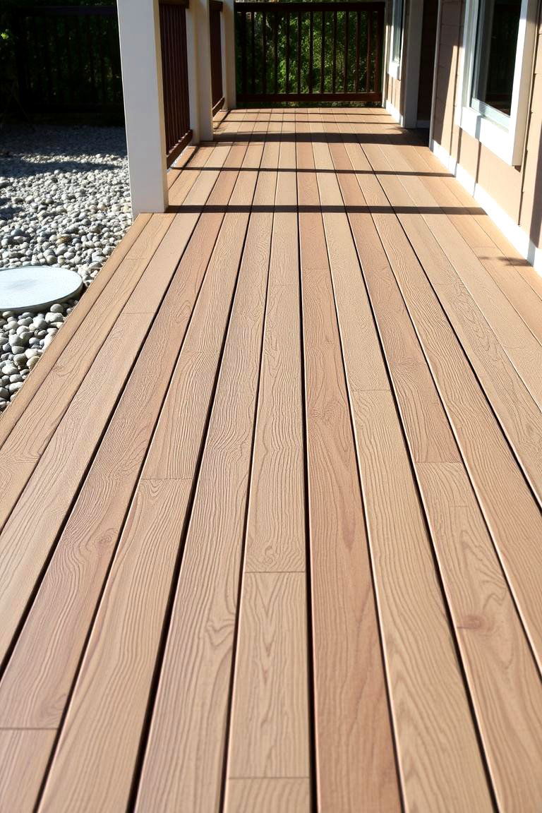 Textured Composite Decking - 24 Front Walkway Ideas