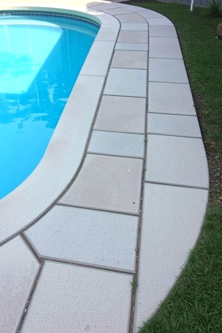 Textured Concrete for Added Grip - 24 Concrete Pavers Around Pool Ideas