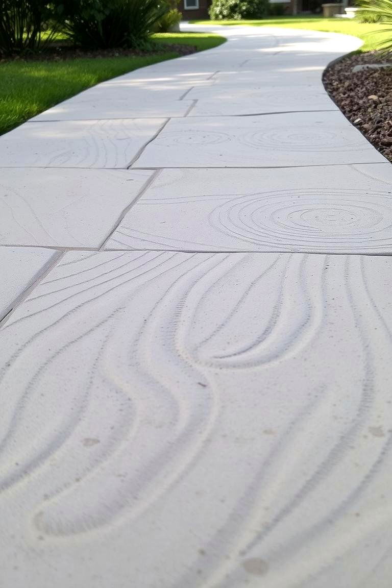 Textured Concrete with Imprinted Designs - 24 Concrete Walkway Ideas