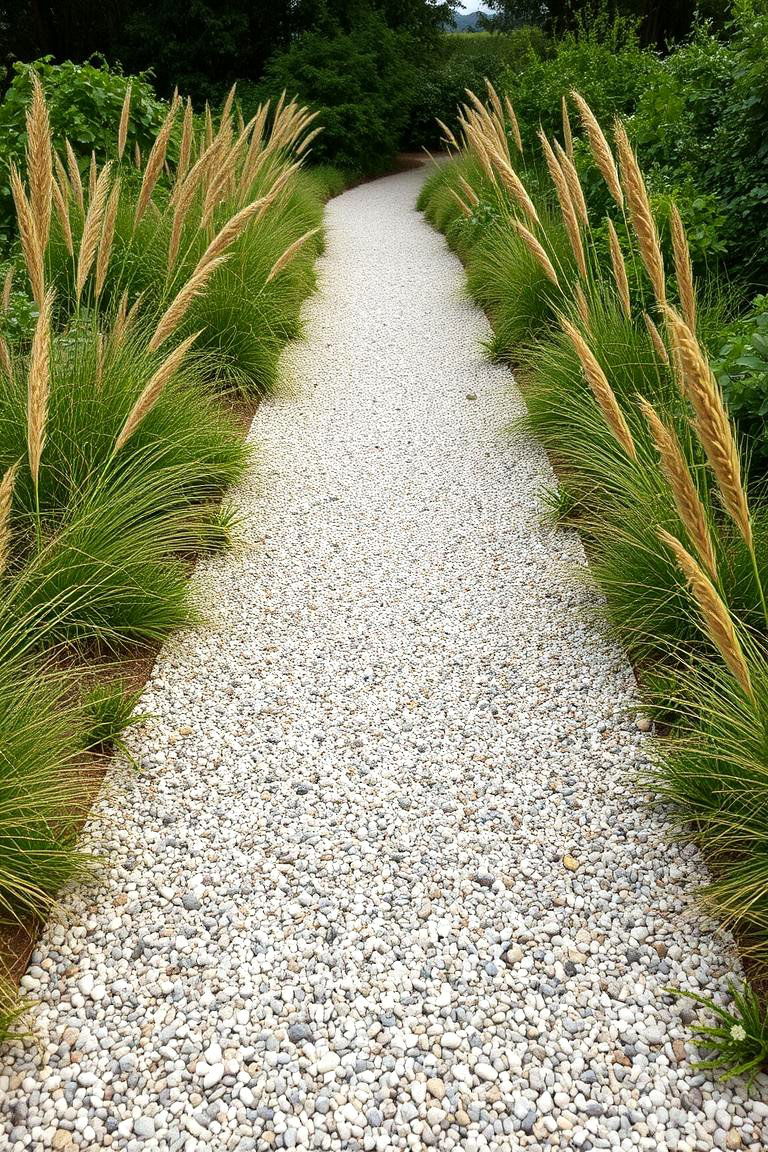 Textured Contrast Path - 24 Pea Gravel Walkway Ideas