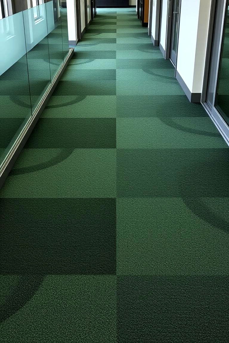 Textured Dark Green Flooring - 24 Dark Green Office Ideas and Inspiration