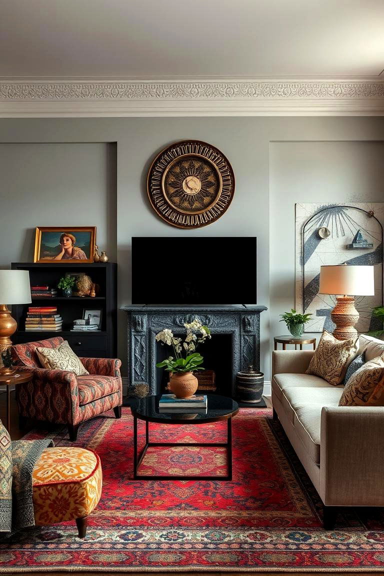Textured Drama - 24 Dulux Egyptian Cotton Living Room Ideas