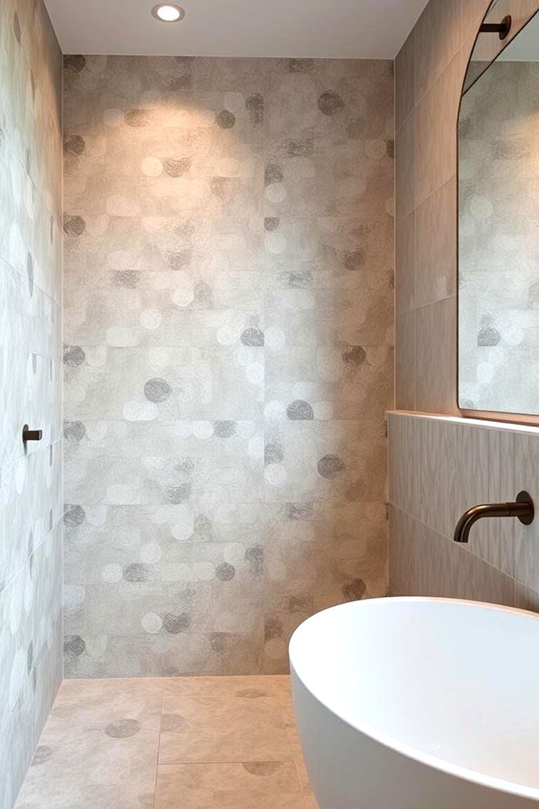 Textured Elegance - 24 Pebble Tile Bathroom Ideas