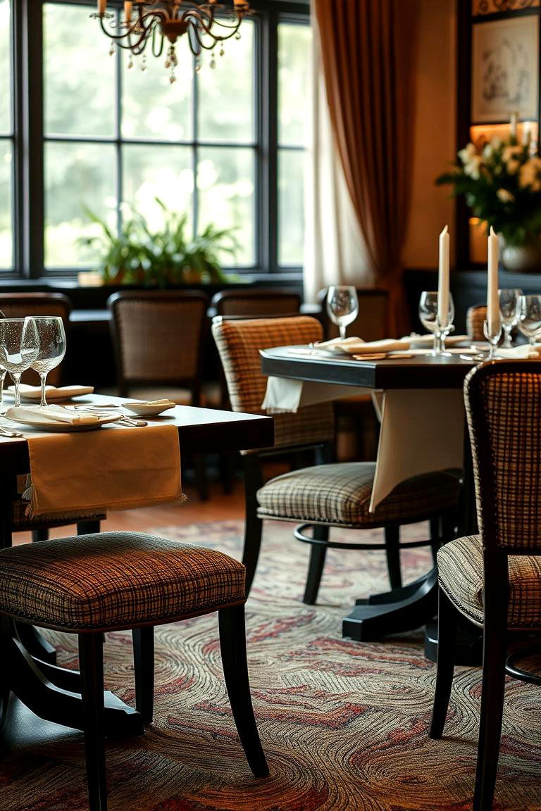 Textured Fabric Accents - 24 masculine dining room ideas