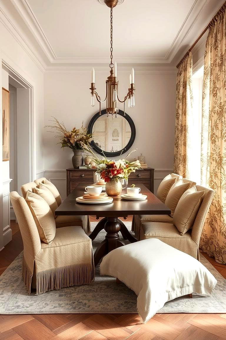 Textured Fabric Layers - 24 Casual Dining Room Ideas