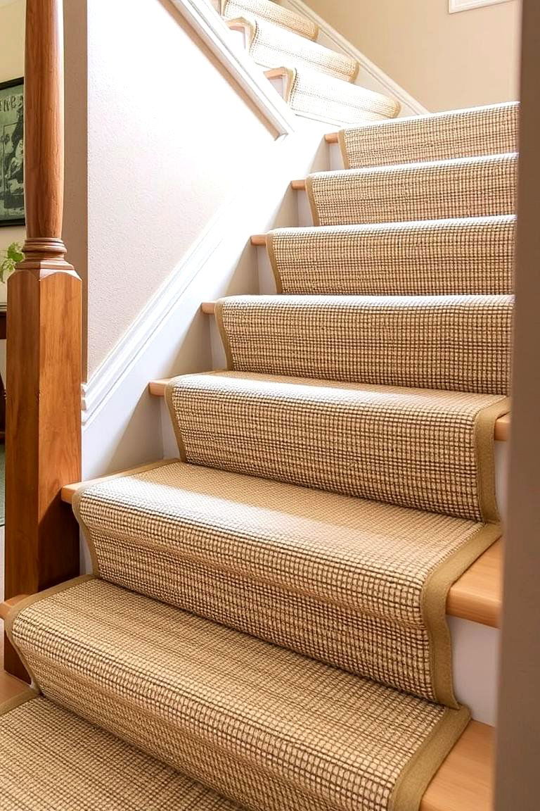 Textured Fabric Stair Risers - 24 Stair Riser Ideas