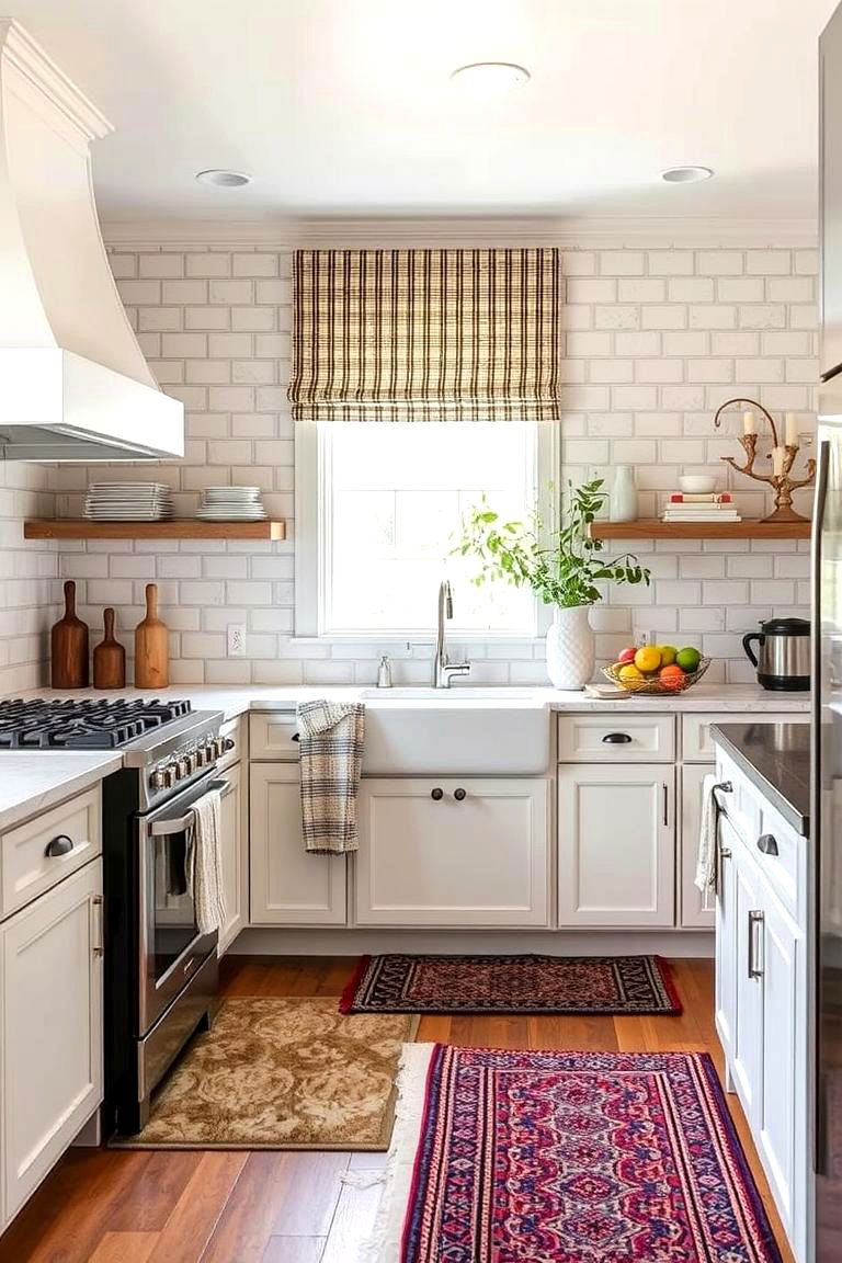 Textured Fabrics and Rugs - 24 Cozy Kitchen Ideas