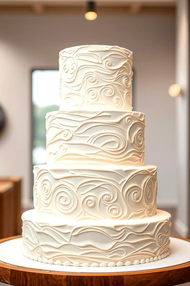 Textured Fondant Finery - 24 Small Wedding Cake Ideas