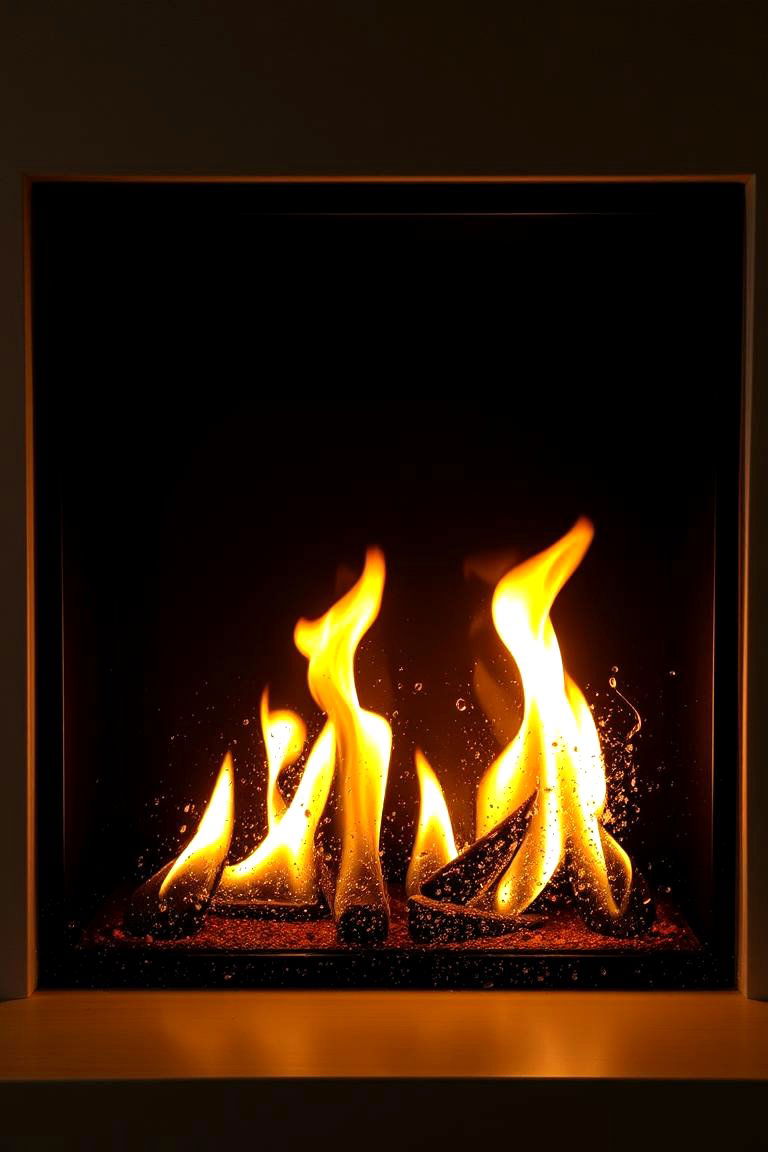 Textured Glass Fireplace - 24 3 Sided Fireplace Ideas