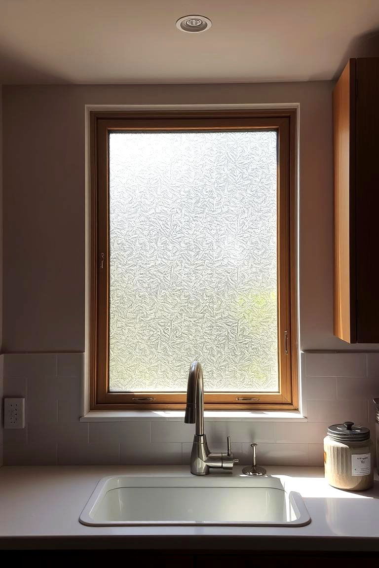Textured Glass Intrigue - 24 Kitchen Window Ideas Over Sink