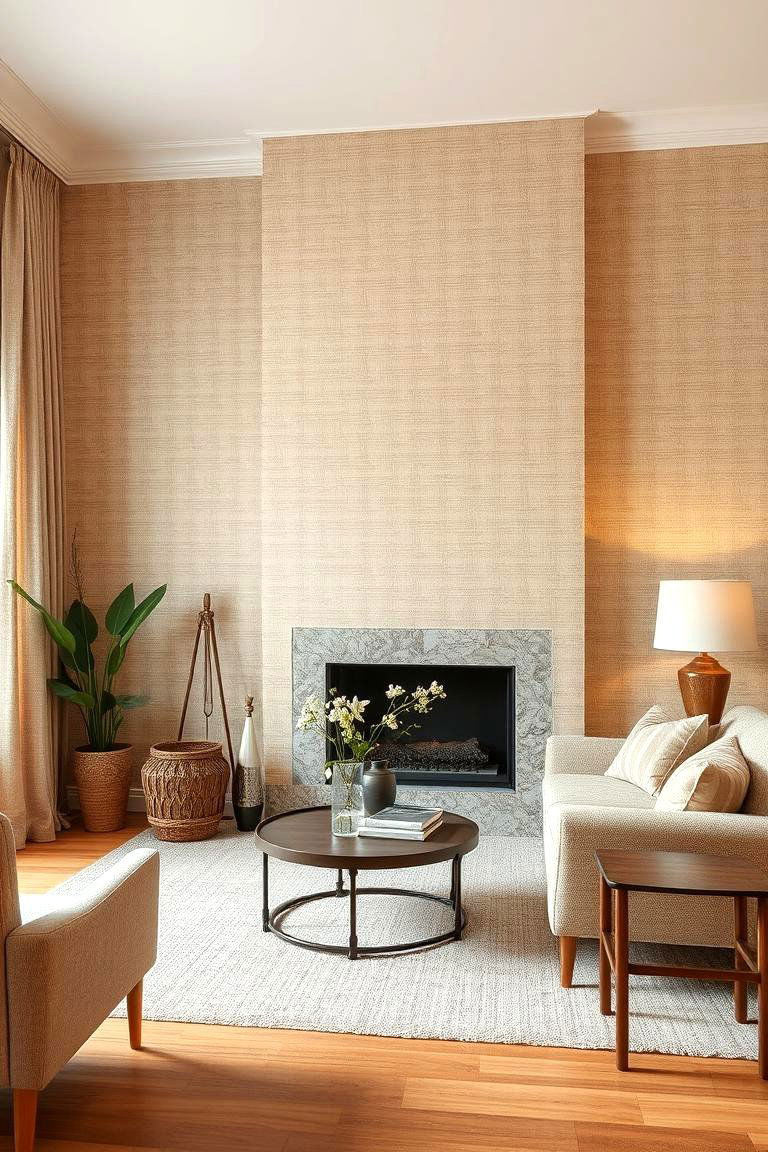 Textured Grasscloth Wallpaper - 24 Wall Covering Ideas