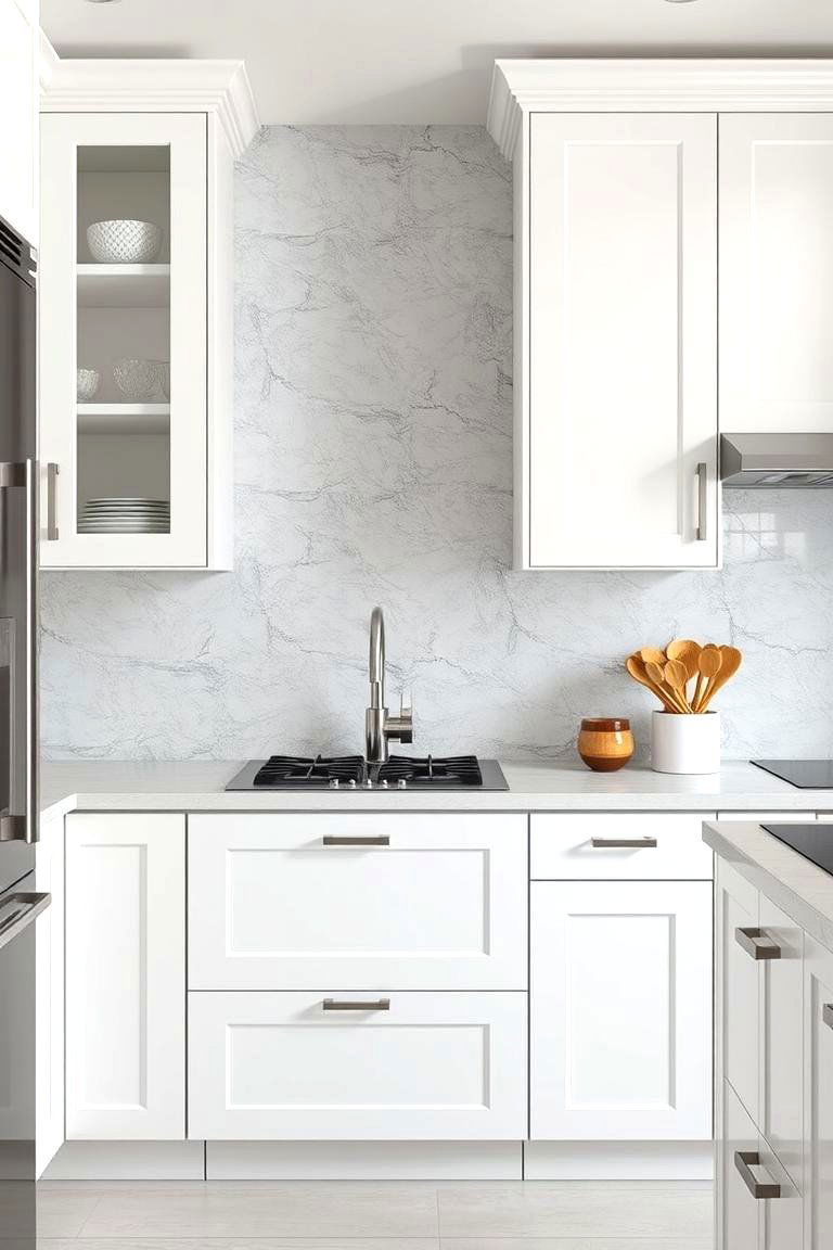 Textured Grey Backsplash - 24 Grey and White Kitchen Ideas