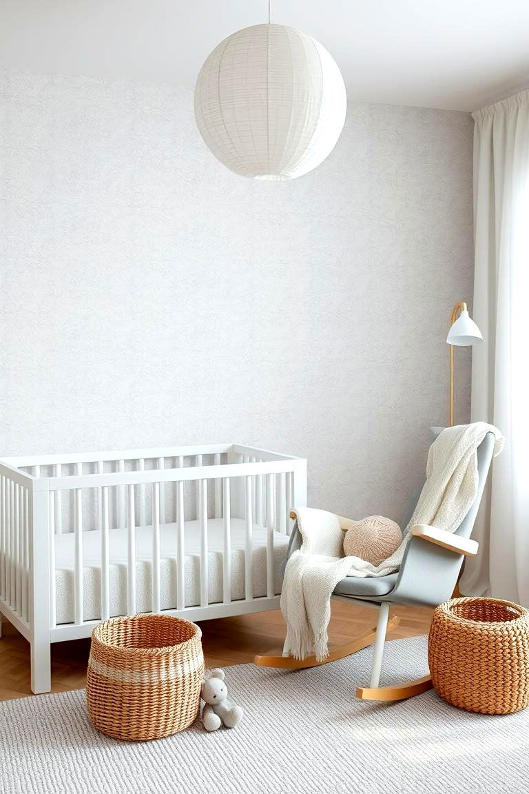 Textured Grey Wallpaper - 24 Grey Nursery Ideas