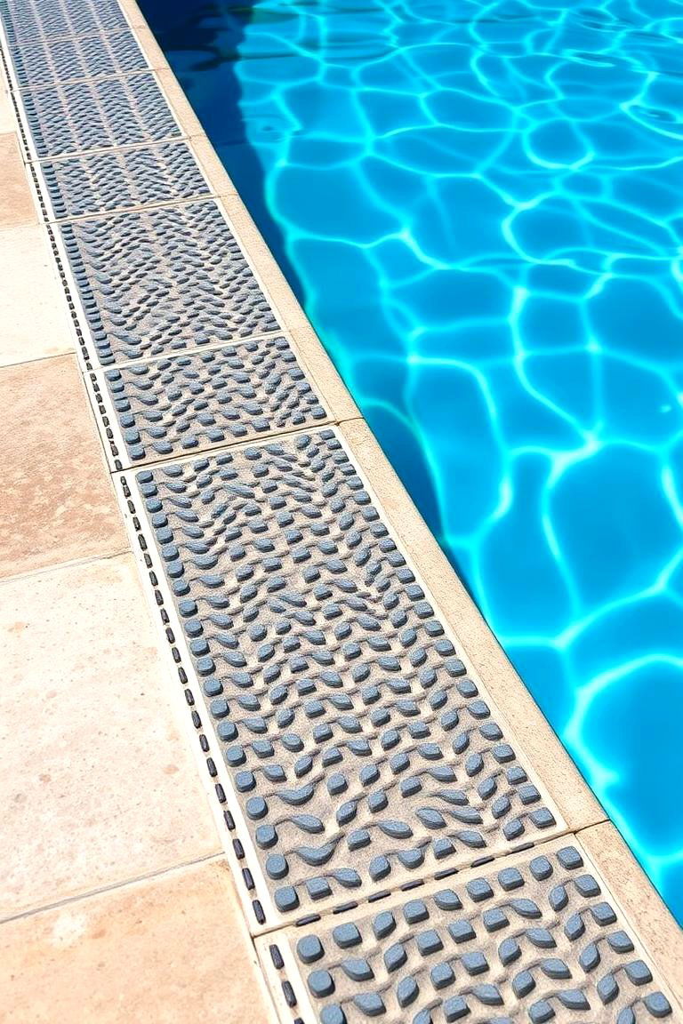 Textured Grip Tiles - 24 Waterline Pool Tile Ideas