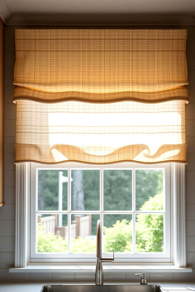Textured Linen Valance - 24 Kitchen Valance Ideas