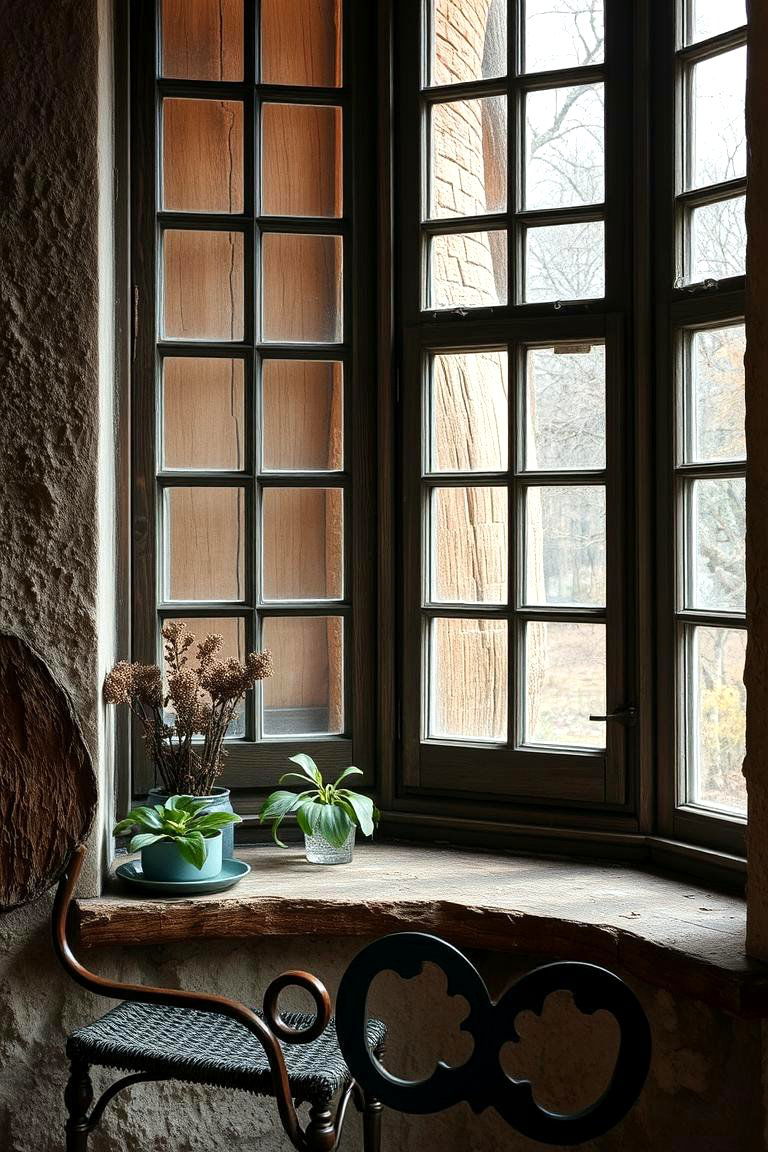 Textured Natural Elements - 24 Kitchen Bay Window Ideas