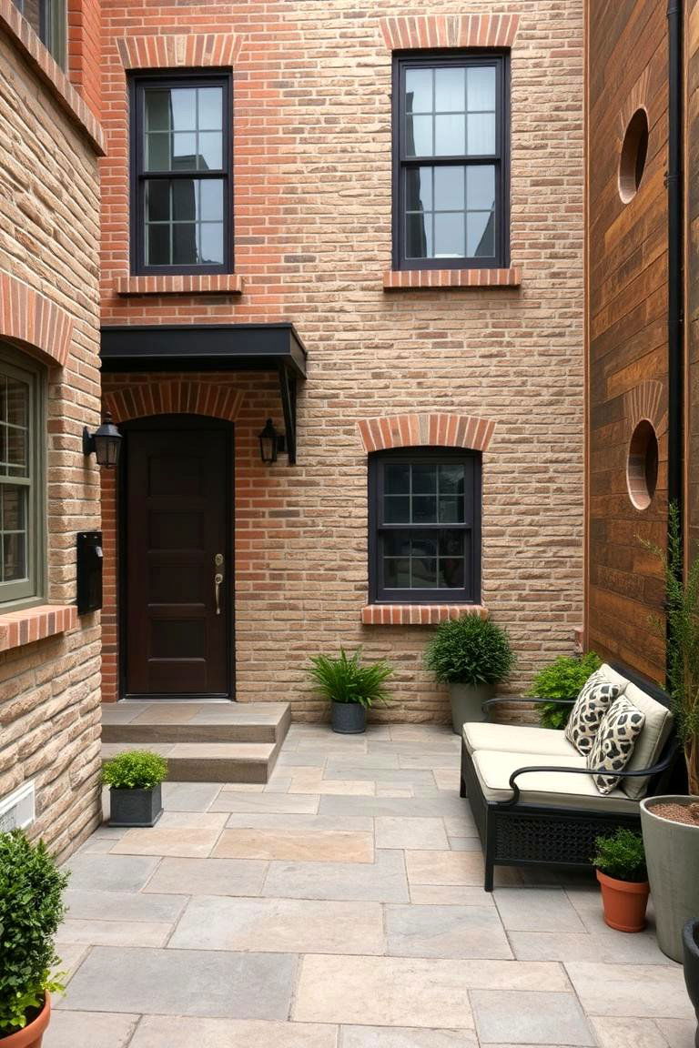 Textured Outdoor Wall Accents - 24 townhouse patio ideas